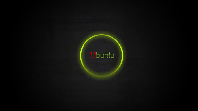 Ubuntu neon sign dark room free wallpaper - medium preview image