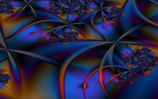 Blue purple flower design black free wallpaper - medium preview image
