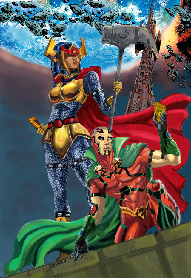 Two boys armor hammer giant free wallpaper - medium preview image