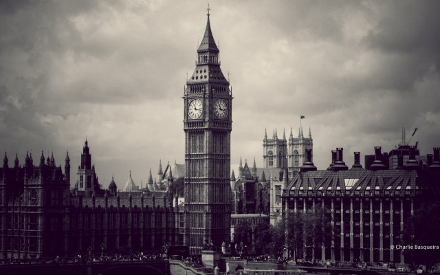 Clock tower city cloudy sky #2 free wallpaper - medium preview image