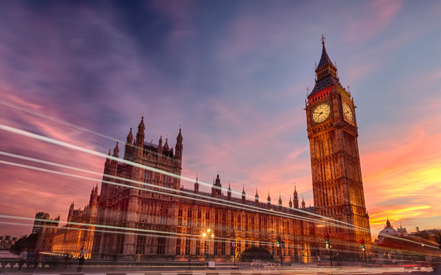 Clock tower city sunset long free wallpaper - medium preview image