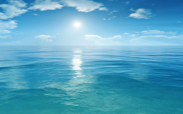 Bright blue sky clouds ocean #2 free wallpaper - medium preview image