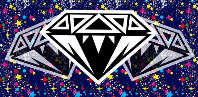 Diamond stars confetti blue background free wallpaper - medium preview image