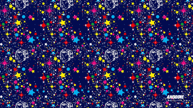 Blue background stars moon faces free wallpaper - medium preview image