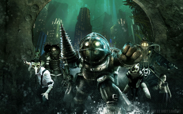 Group people tunnel giant robot free wallpaper - medium preview image