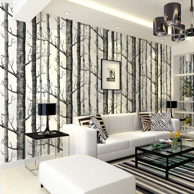 Living room white couch tree free wallpaper - medium preview image