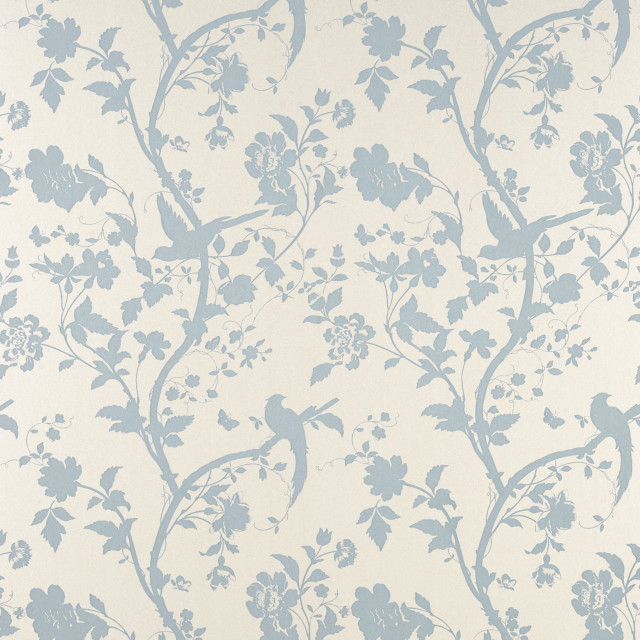 Bird flowers wallpaper blue white free wallpaper - medium preview image
