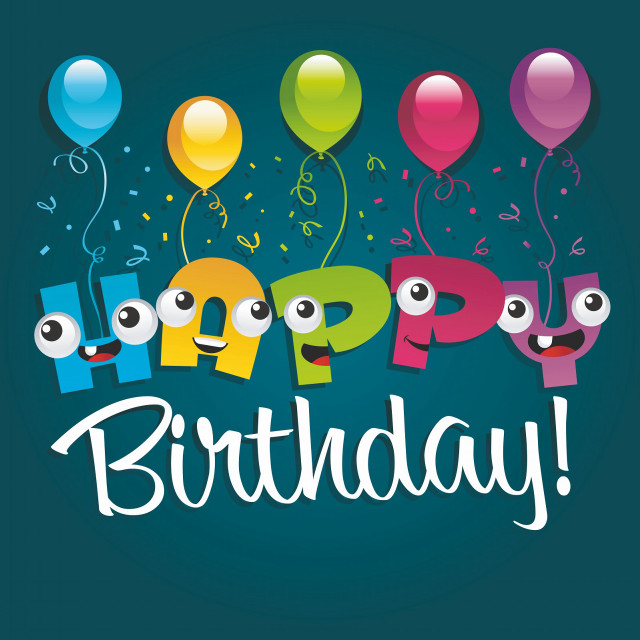 Happy birthday card balloons smiley free wallpaper - medium preview image