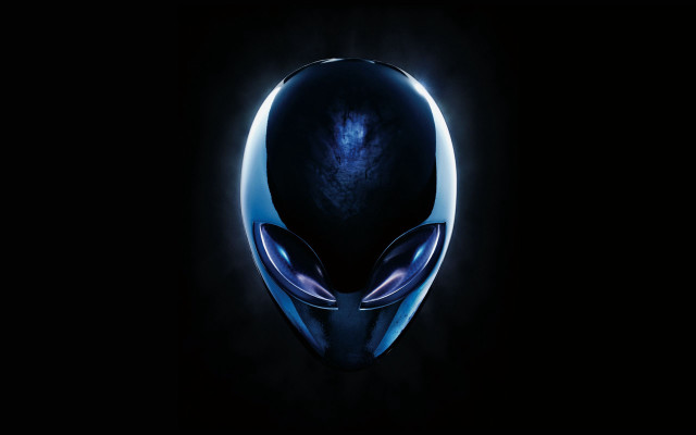 Blue alien head dark background free wallpaper - medium preview image