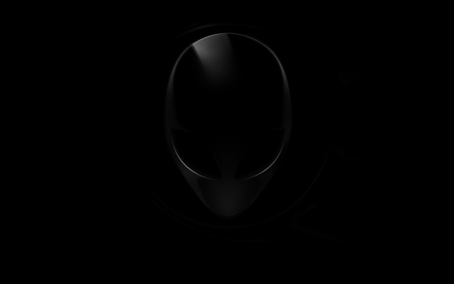 Black white alien space art free wallpaper - medium preview image