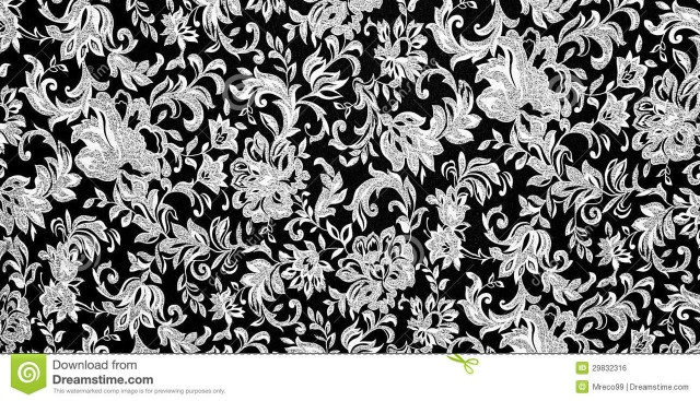 Black white floral pattern white free wallpaper - medium preview image