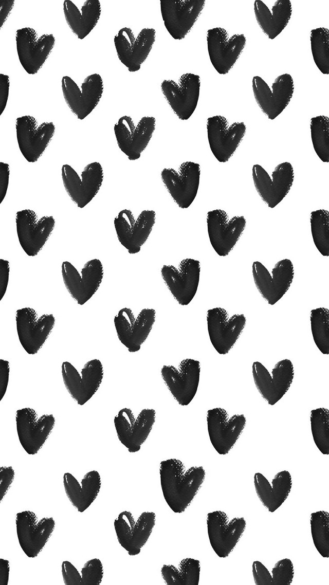 Black white hearts pattern background #2 free wallpaper - medium preview image
