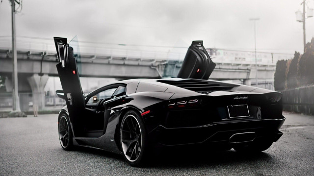 Black sports car parked side #2 free wallpaper - medium preview image