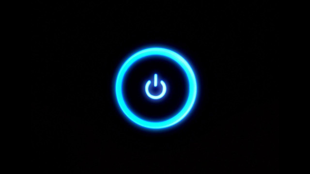 Blue light up button black free wallpaper - medium preview image