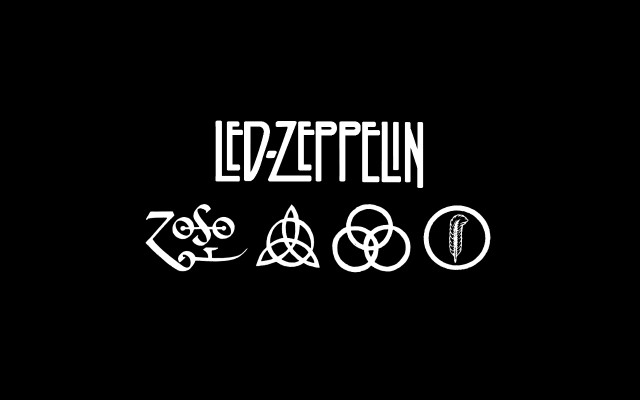 Led zepplin logo black white free wallpaper - medium preview image