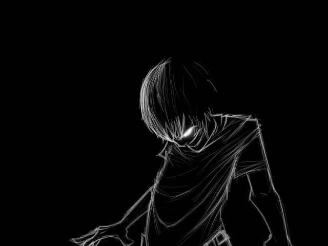 Person black background white outline free wallpaper - medium preview image