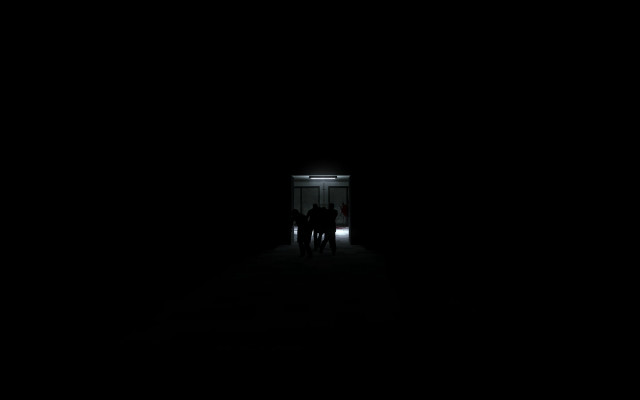 Two people doorway night light free wallpaper - medium preview image