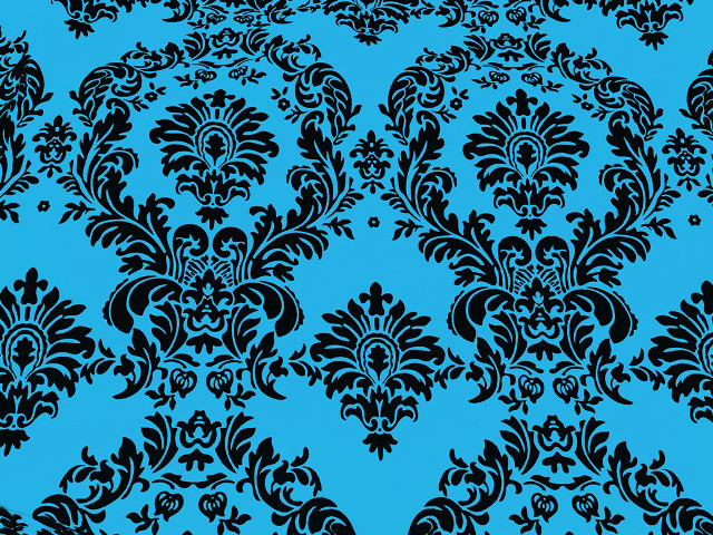 Blue black flower leaf pattern free wallpaper - medium preview image