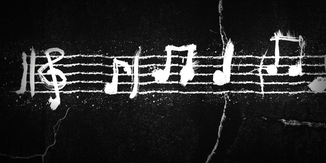 Music note black white cinematic free wallpaper - medium preview image