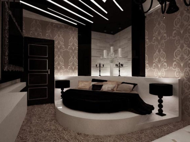 Circular bed chandelier art deco free wallpaper - medium preview image