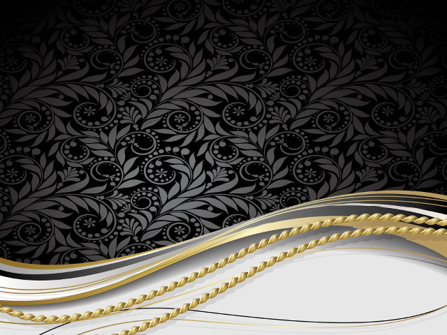 Black gold background floral design free wallpaper - medium preview image