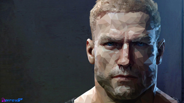 Bald man blue eyes low free wallpaper - medium preview image