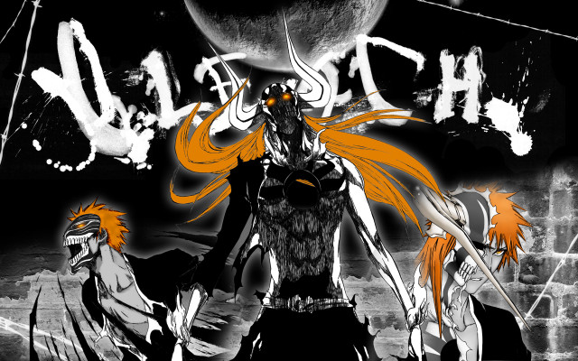 Anime characters group black white #2 free wallpaper - medium preview image