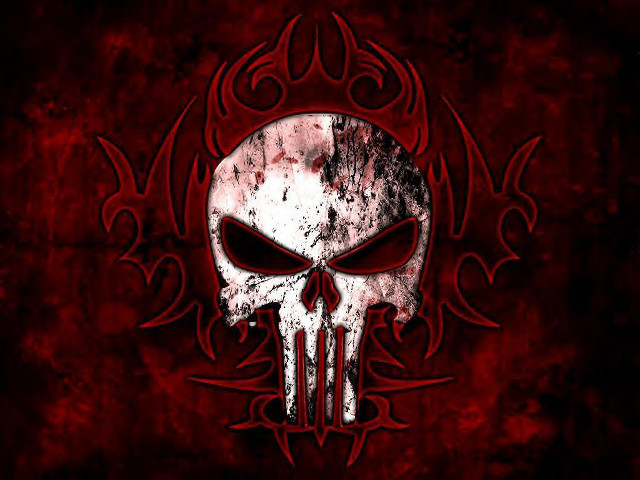 Red black skull large background free wallpaper - medium preview image