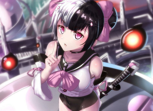 Woman pink outfit red light free wallpaper - medium preview image