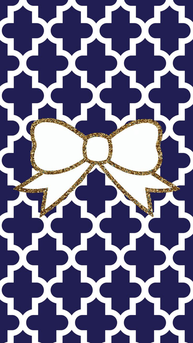 Bow gold glitter blue white free wallpaper - medium preview image