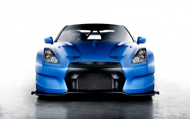 Blue sports car black hood free wallpaper - medium preview image