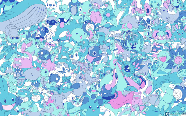 Large group blue pink animals free wallpaper - medium preview image