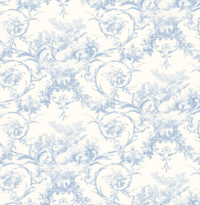 Blue white wallpaper floral design #2 free wallpaper - medium preview image