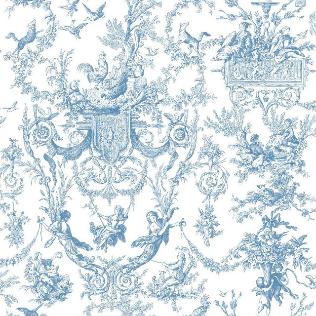 Blue white wallpaper birds flowers #2 free wallpaper - medium preview image