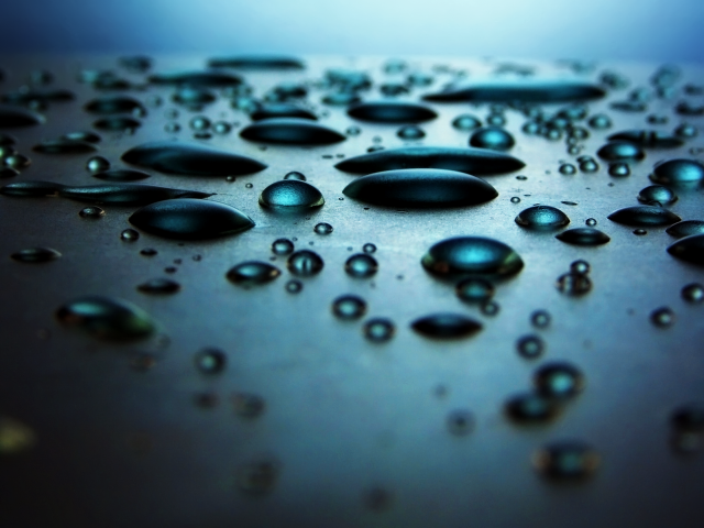 Water droplets blue background light free wallpaper - medium preview image