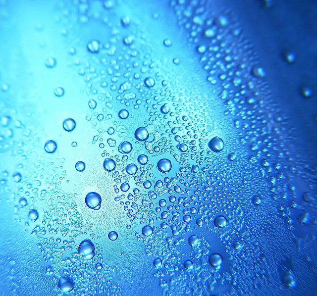 Water droplets blue surface macro #3 free wallpaper - medium preview image