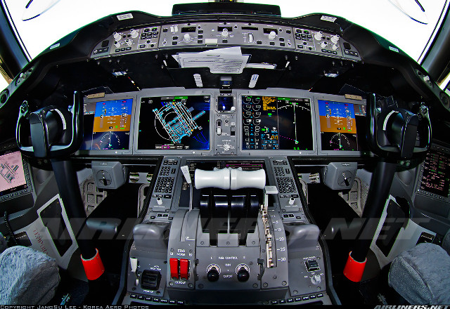 Cockpit view multiple screens clock free wallpaper - medium preview image