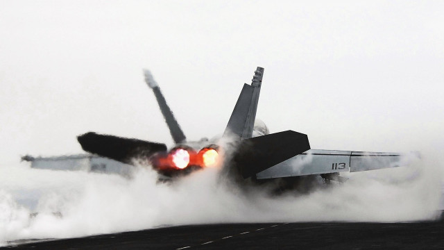 Fighter jet smoke wings landing free wallpaper - medium preview image