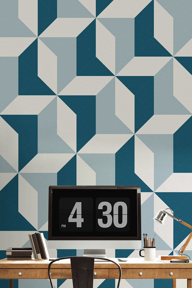 Desk computer monitor clock blue free wallpaper - medium preview image