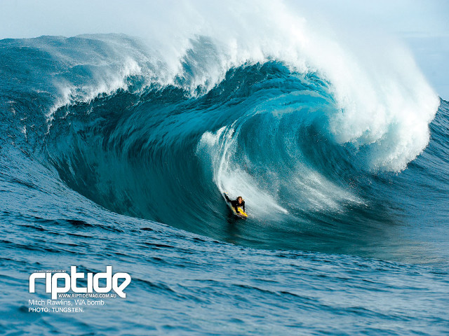 Surfboard rider large wave ocean free wallpaper - medium preview image
