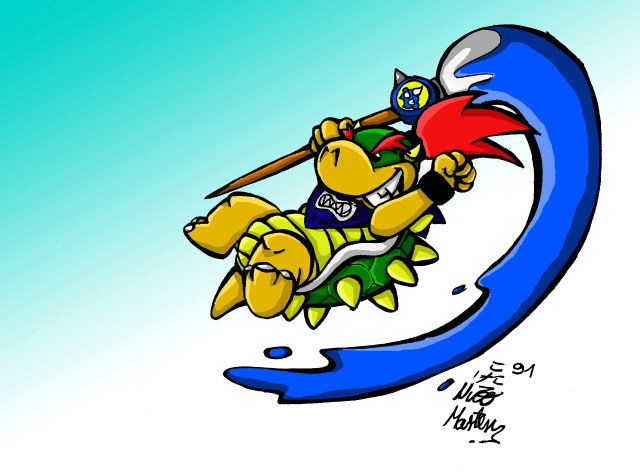 Cartoon person surfboard wave red free wallpaper - medium preview image