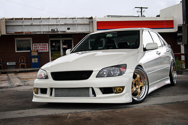 White car gas station red free wallpaper - medium preview image