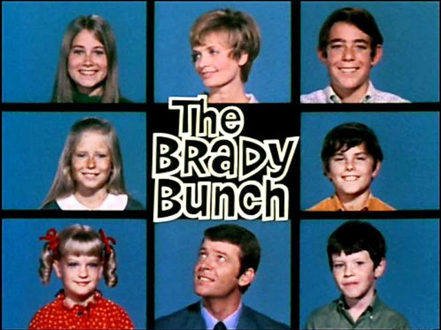 Brady bunch group photo posing free wallpaper - medium preview image