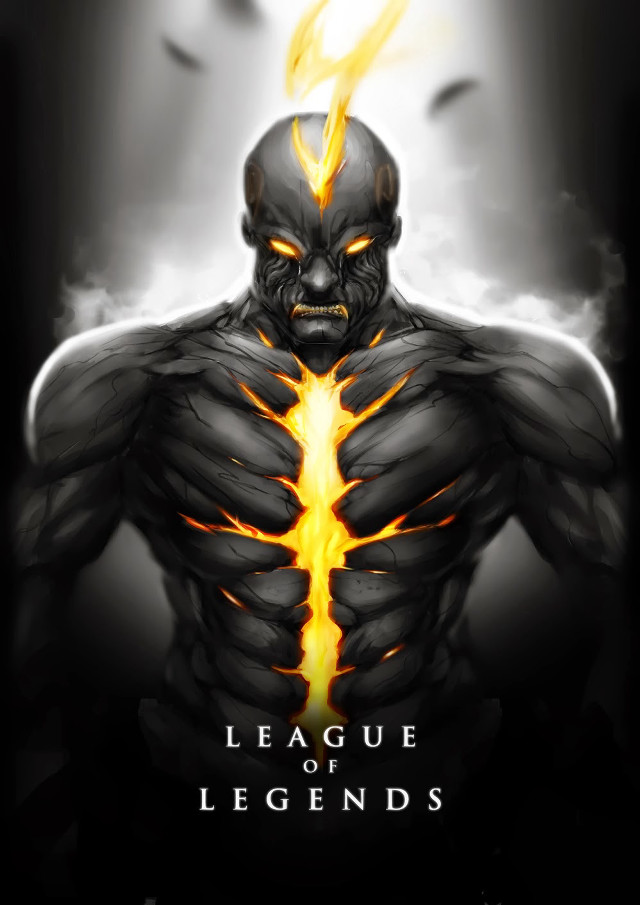 Demonic man yellow flame black free wallpaper - medium preview image