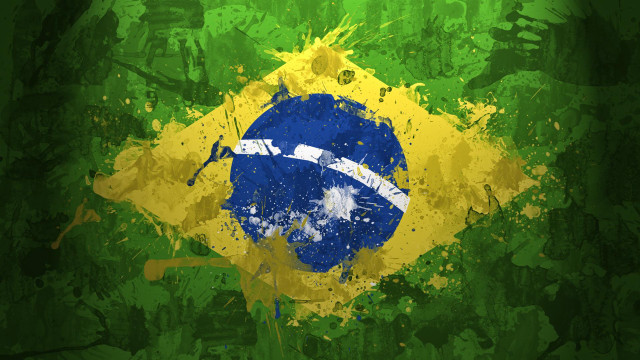 Grungy brazil flag white blue free wallpaper - medium preview image