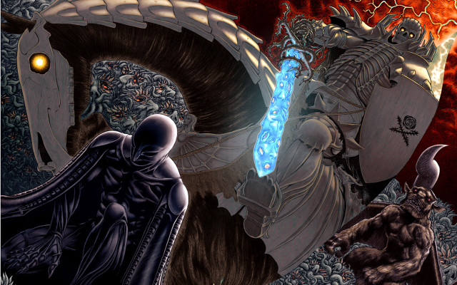 Demon painting demon sword hands free wallpaper for desktop - medium preview image