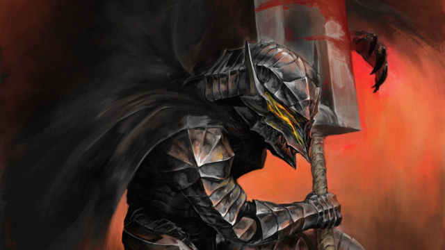 Knight sword helmet red background free wallpaper - medium preview image