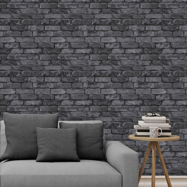 Couch table brick wall bookshelf free wallpaper - medium preview image