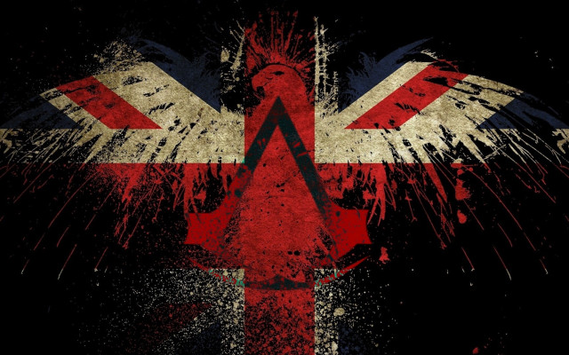 Grungy british flag bird black free wallpaper - medium preview image