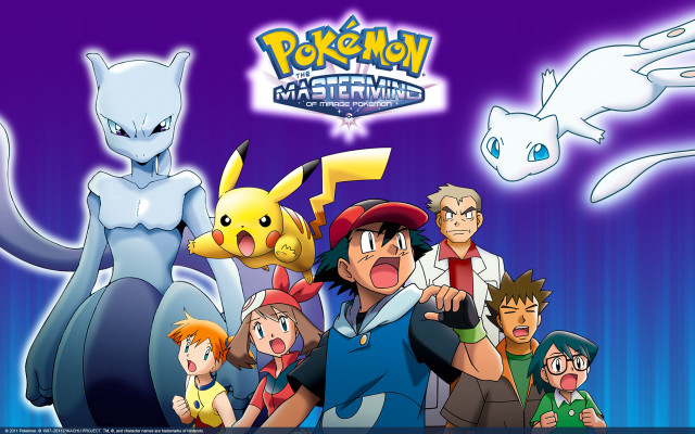 Pokemon group purple background white free wallpaper - medium preview image